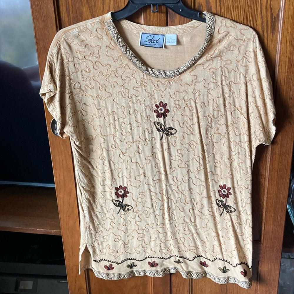 Tan Relaxed Short Sleeve T-Shirt
